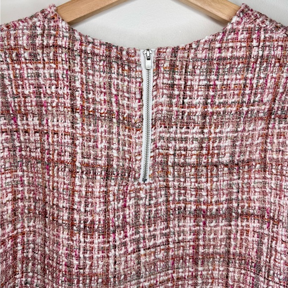 ZARA Pink Tweed Cropped Fringe Popover Top MEDIUM - Picture 5 of 5